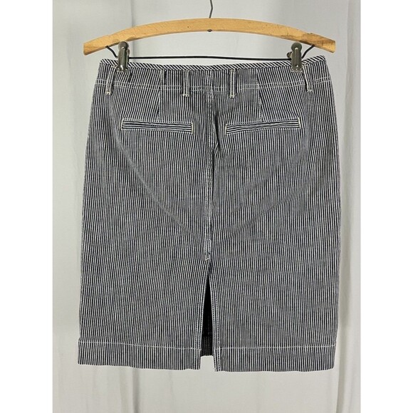 Gap Ltd Edition Women’s Blue/White Railroad Stripes Skirt Size 1 Preppy Academia - Picture 2 of 10